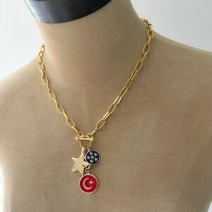NWT Designer R W B 🇺🇸 Charm Necklace